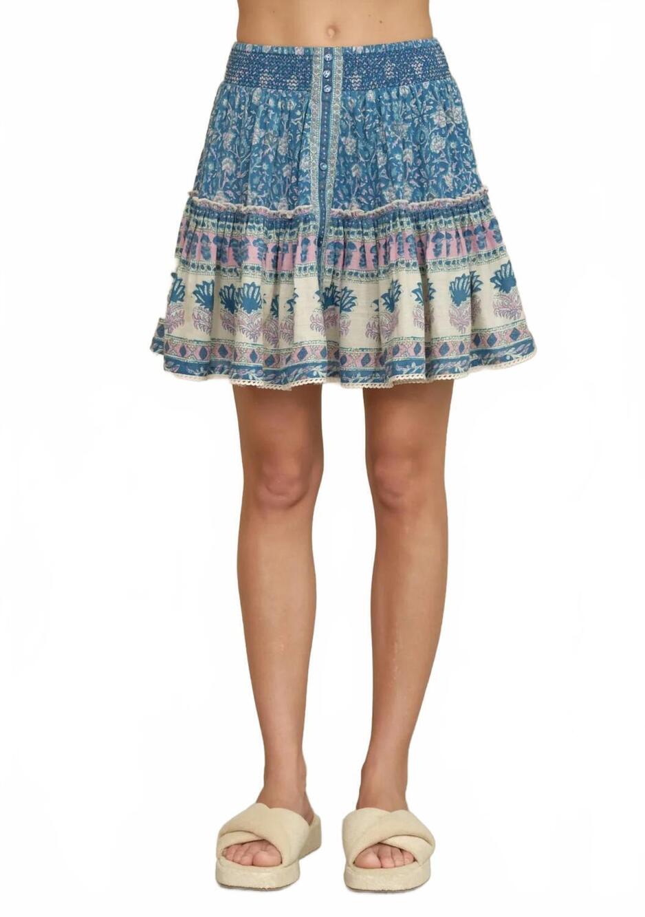 NEW M.A.B.E. myla print mini skirt in multi